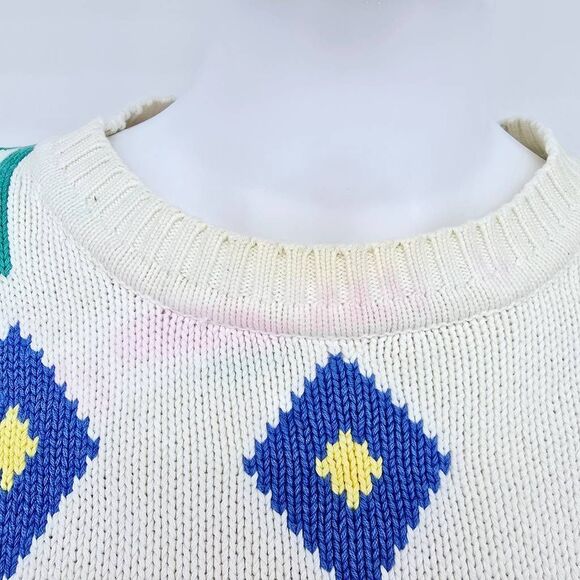 Vintage 80's Women's Crewneck Abstract Pullover Sweater S - Picture 3 of 8